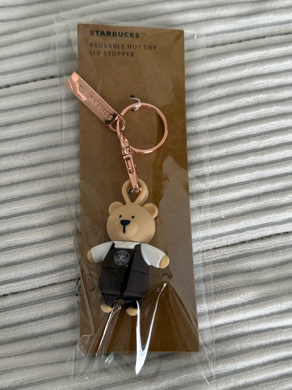 NEW Starbucks x Pike Place Market 2026 Original Bearista Bear Stopper Keychain